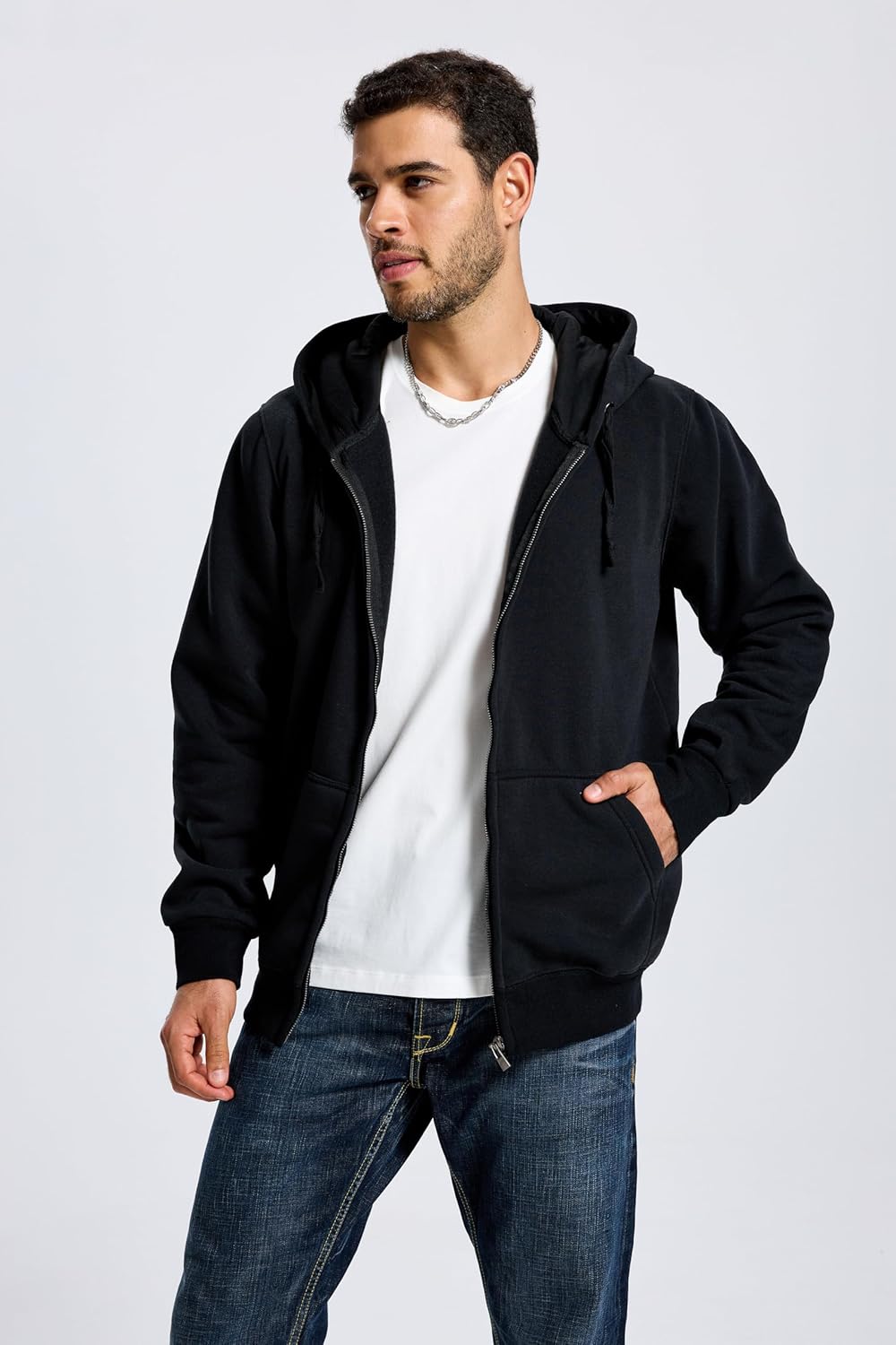 TanBridge Men's Fleece Hoodies Zip Up Hoodie Pullover Lightweight Sweatshirts with Pockets for Casual Wear - Image 3