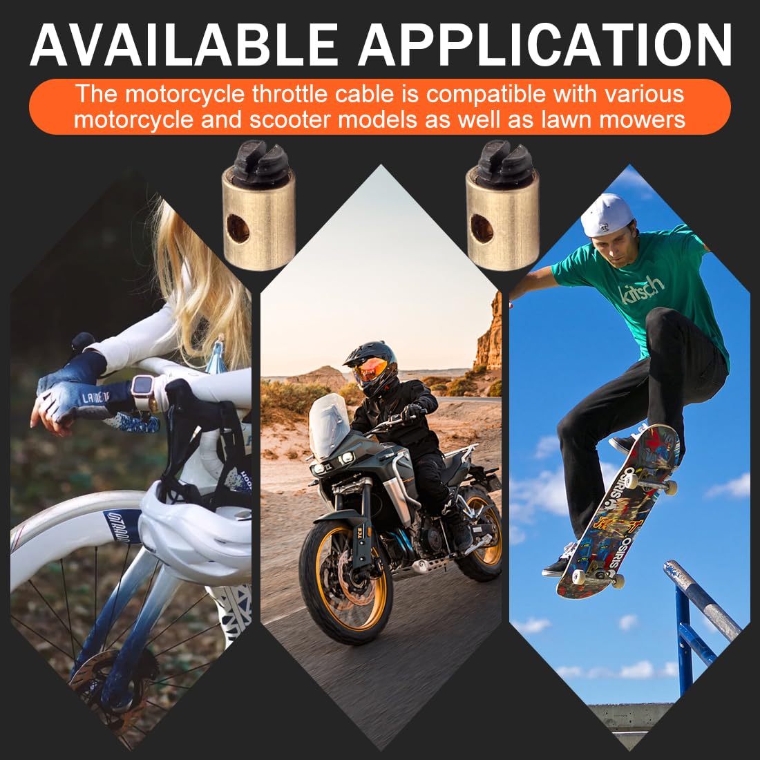 12 Pezzi Cavo acceleratore per moto Morsetto universale per cavo acceleratore in ottone fascetta per filo moto 5x6 mm adatto per scooter e acceleratori moto