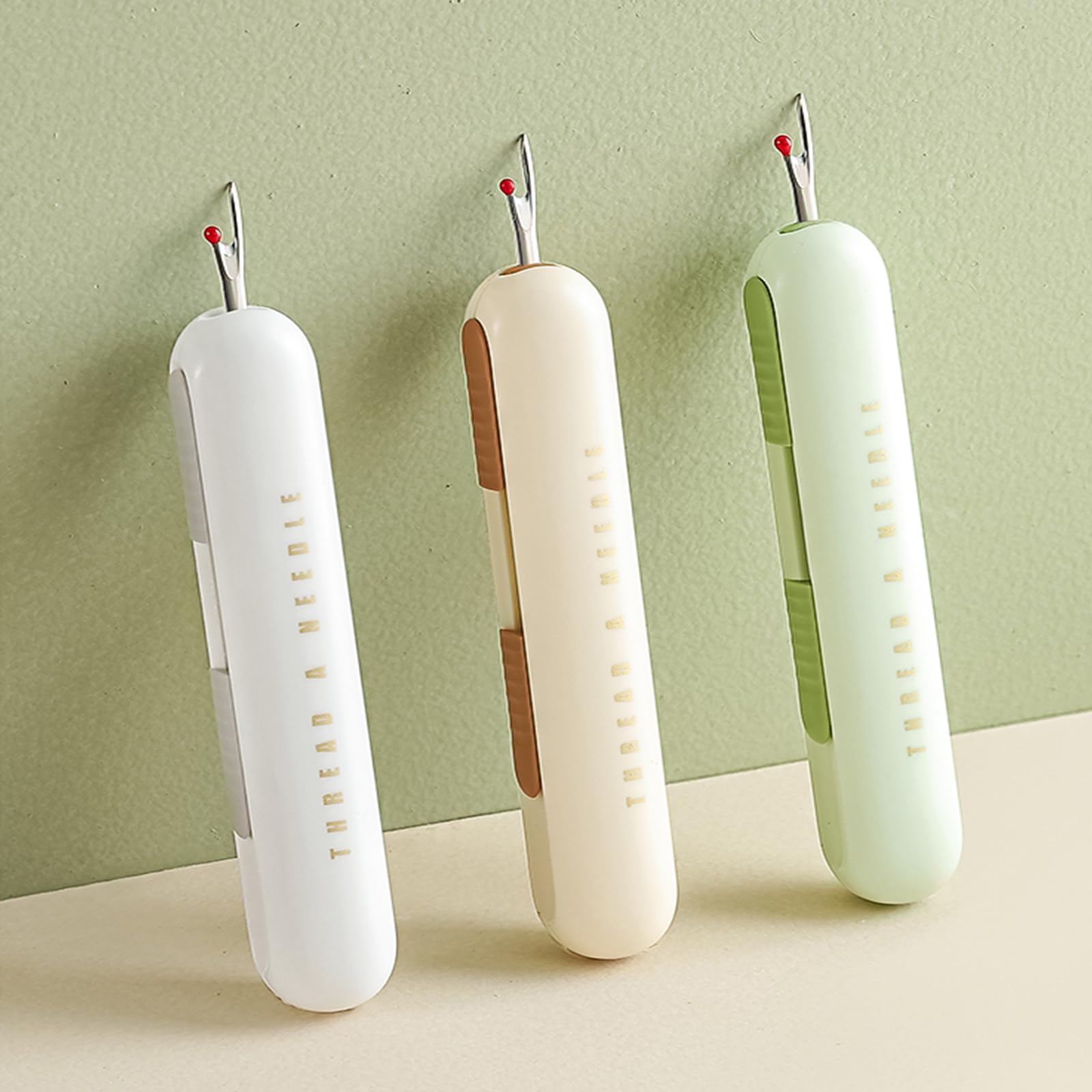 TERRIFI 2-in-1 Needle Threader & Seam Ripper Set, 3 Pcs Upgraded Sewing Tools for Hand Sewing, Knitting, and Quilting