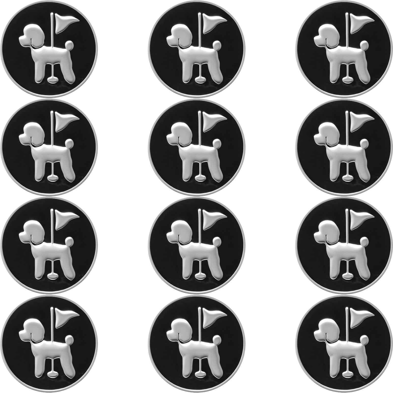 AXKAL Premium Golf Ball Markers Value 12 Pack, Assorted Patterns Golf Accessories Fit Golf Divot Tools & Hat Clip, Ideal Stylish Golf Gift for Golfersβ Birthday Christmas (Teddy Pattern)