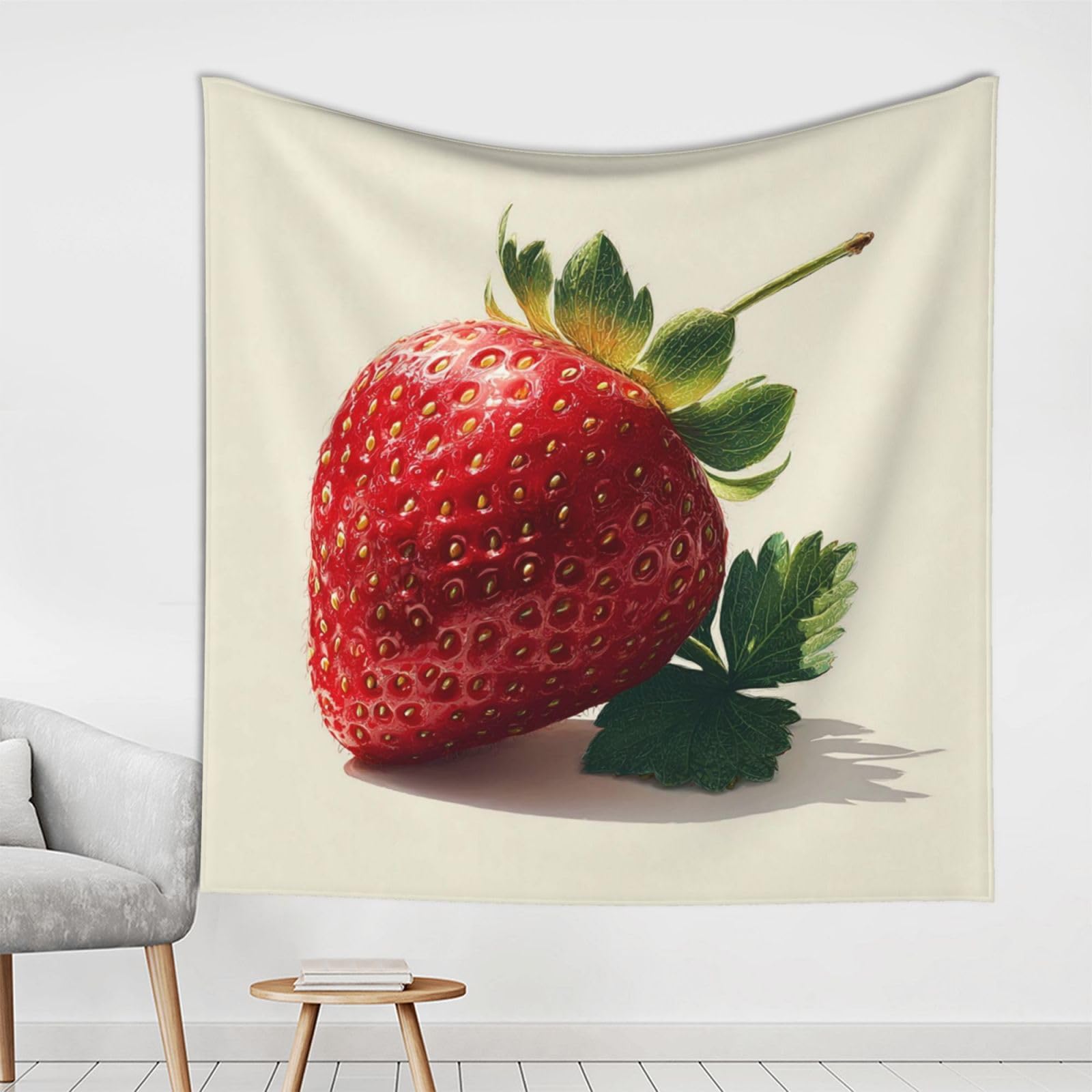 XOPEKVLAWM Tapestry Wall Hanging for Bedroom Aesthetic Wall Mural Tapestries 150x150 cm Art Backdrop Strawberry Tapestries Landscape Poster Tapestry for Living Room Dorm Office Home Decor