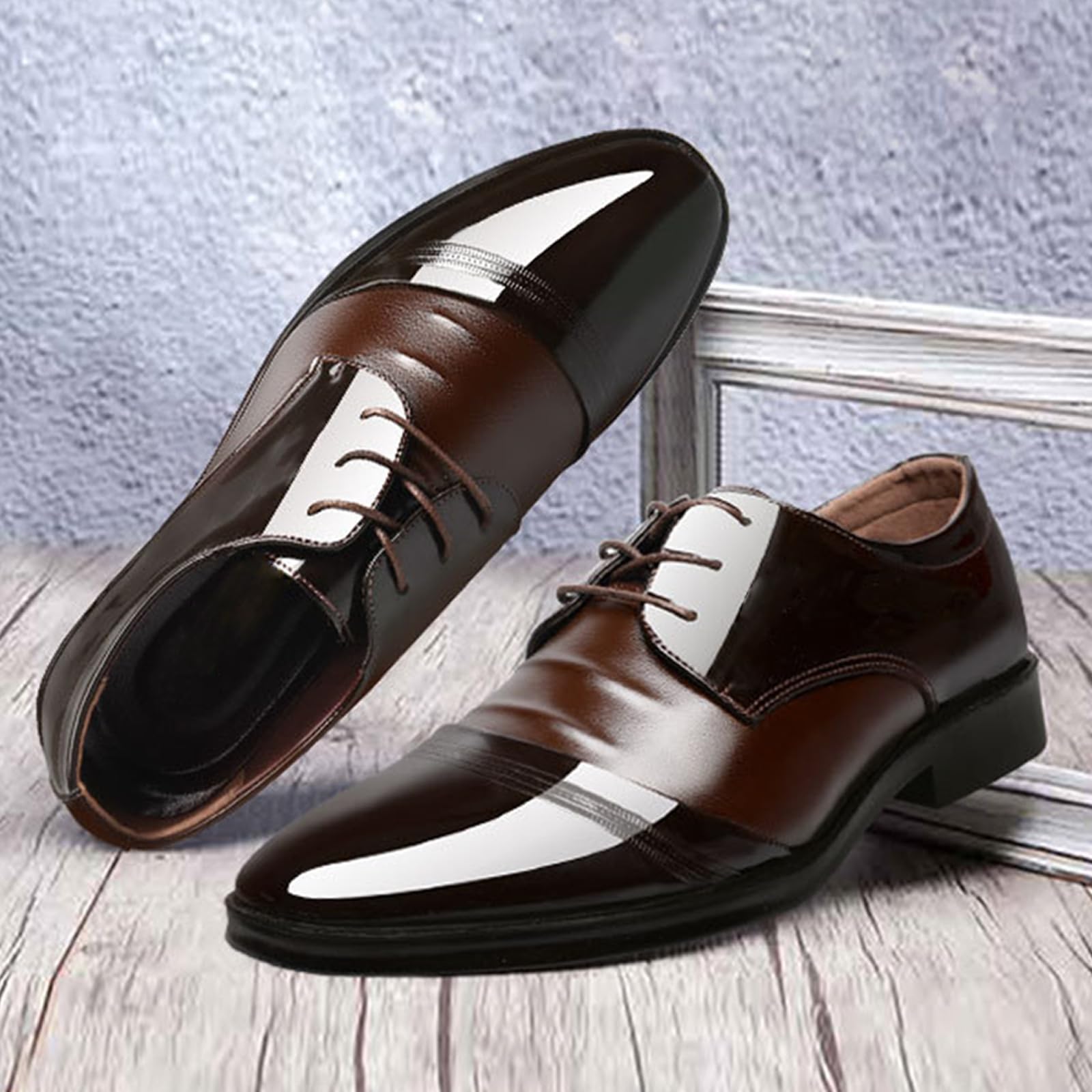 Scarpe Eleganti Uomo Basse Stringate Scarpe Oxford in Pelle | Casual comode A Punta Antiscivolo Impermeabile Matrimonio Business Abito Cerimonia
