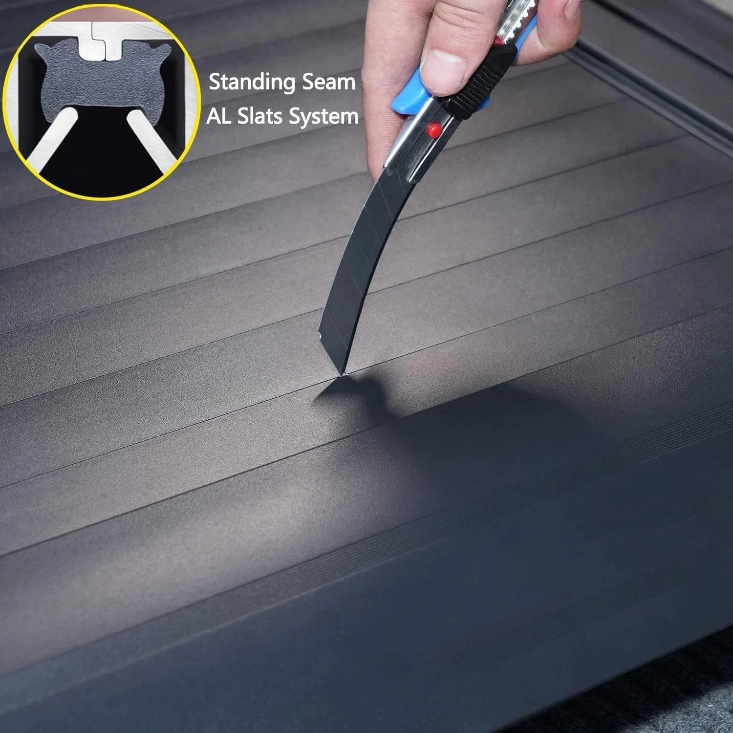 Retractable Truck Bed Tonneau Cover for Toyota Tundra 2007-2021 with 5.5ft Bed and Built-in Drainage Pipe Bed (Truck Bed Cover Password Lock)