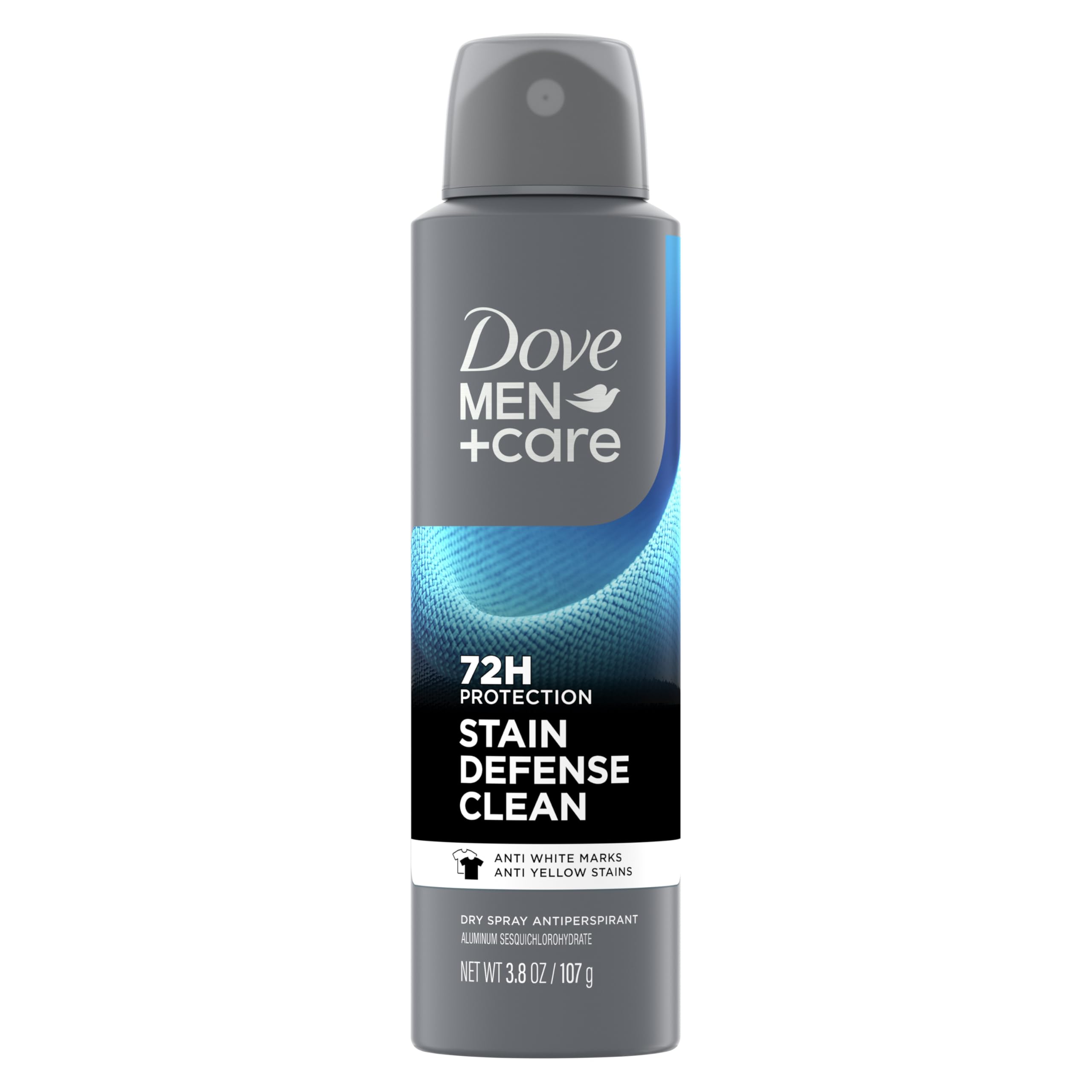 Dove Men+CareAntiperspirant Deodorant Stain Defense Clean Dry Spray For Men Anti-White Marks & Yellow Stains, 72-hour Sweat and Odor Protection with Triple Defense Technology 3.8 oz