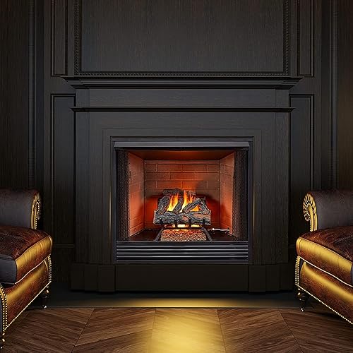 Vista 12 de HearthSense MO24HVL - Juego de troncos de chimenea ventilados de gas natural con luz de fósforo, 55000 BTU, calienta hasta 2000 pies cuadrados