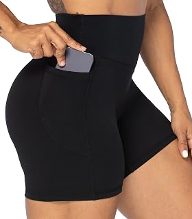 Sunzel Women's Biker Shorts in High Waist Tummy Control with Deep Pockets