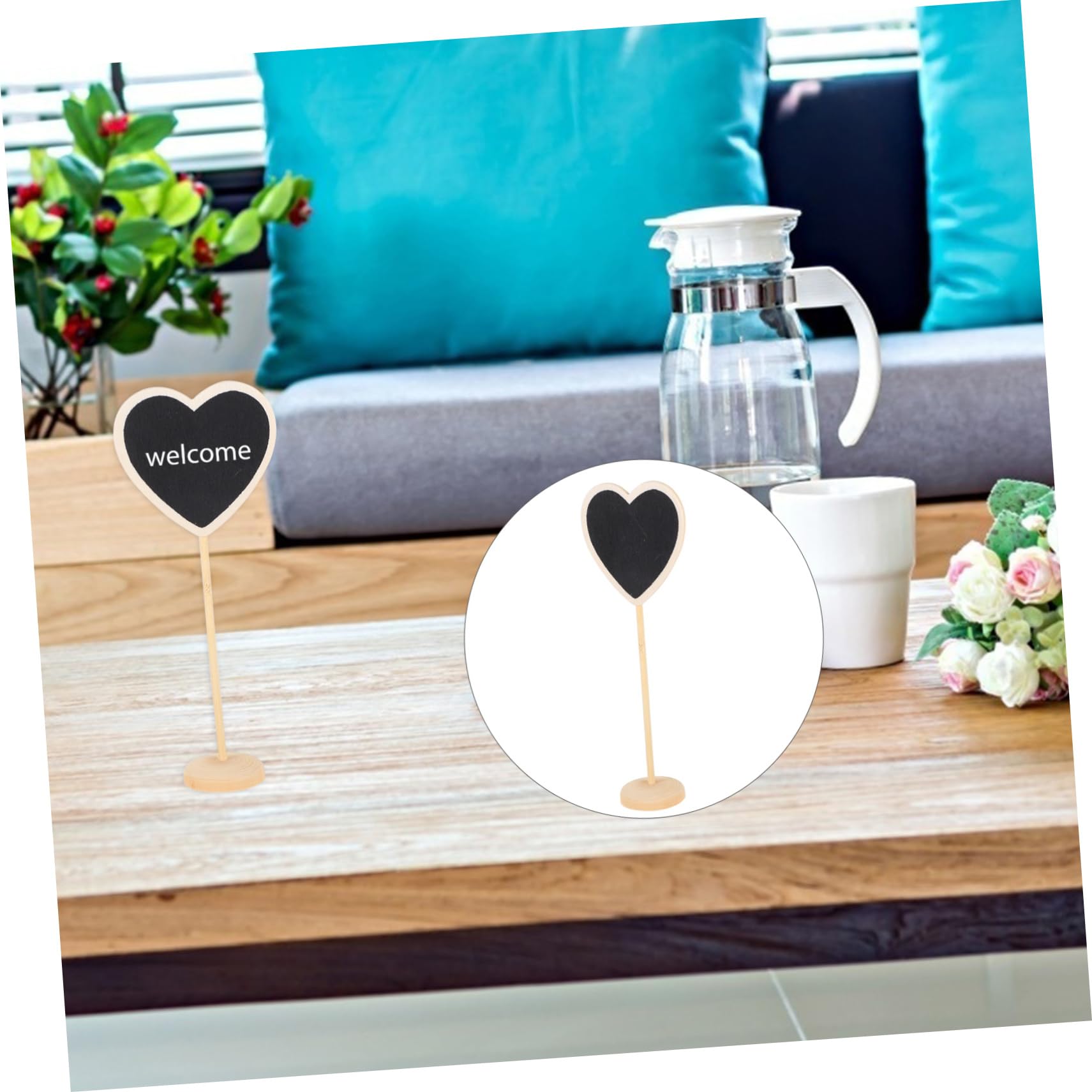 NUOBESTY 30stücke Mini Schiefertafeln Aus Holz Kleine Kreidetafeln Für Hochzeiten Partys Und Dekoration Wiederbeschreibbare Nachrichtenschilder Für Restaurant Und Zuhause