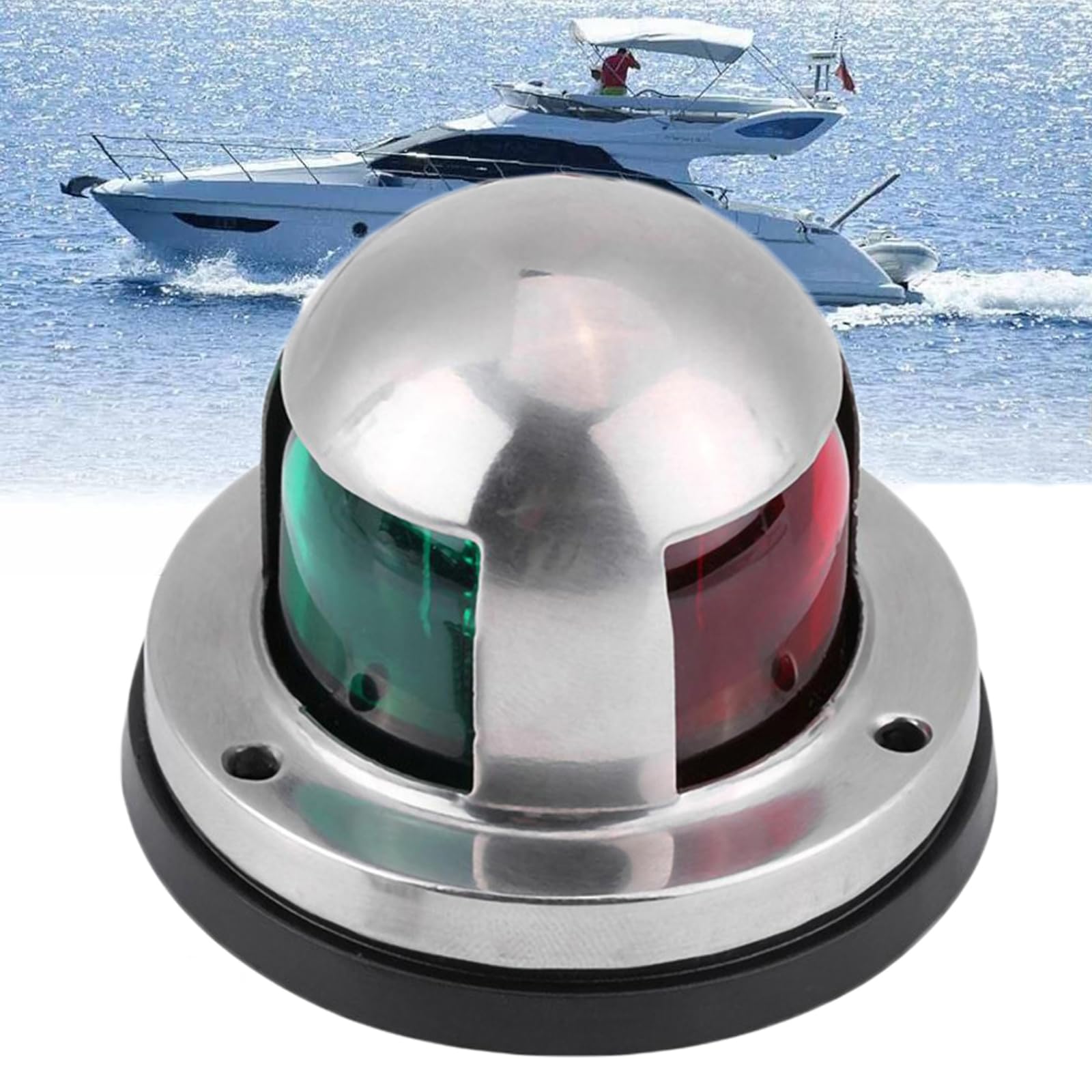 Luce di Ancoraggio della Barca Marina Rosso Verde, Luce di Navigazione della Barca di Prua del LED, Grado Impermeabile IP65 E Gamma Dell'angolo di Illuminazione di 225°, Luce Luminosa