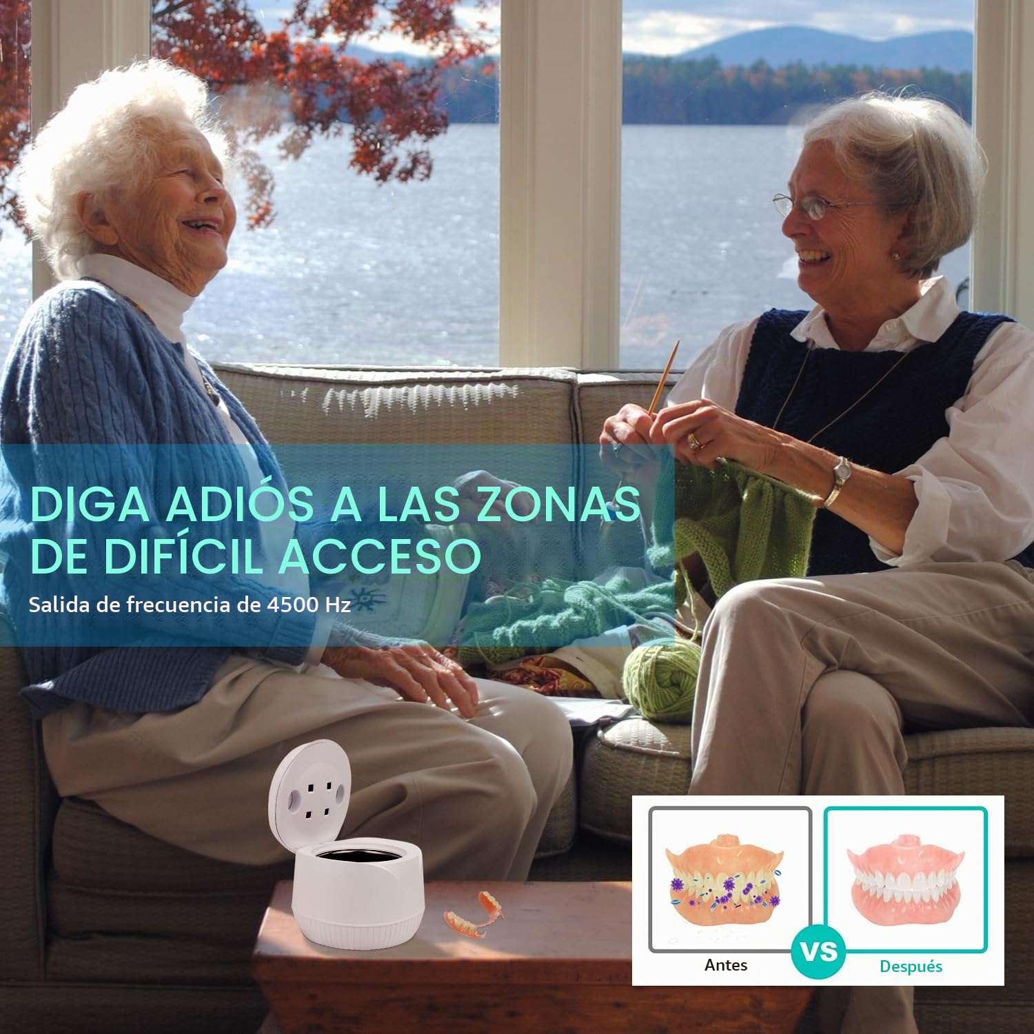 Detergente de fijador ultrasónico - limpieza de dientes ultravioleta, guardias nocturnos de limpieza de dentaduras, calibradores, preservativos, cabezales de cepillo de dientes, joyas