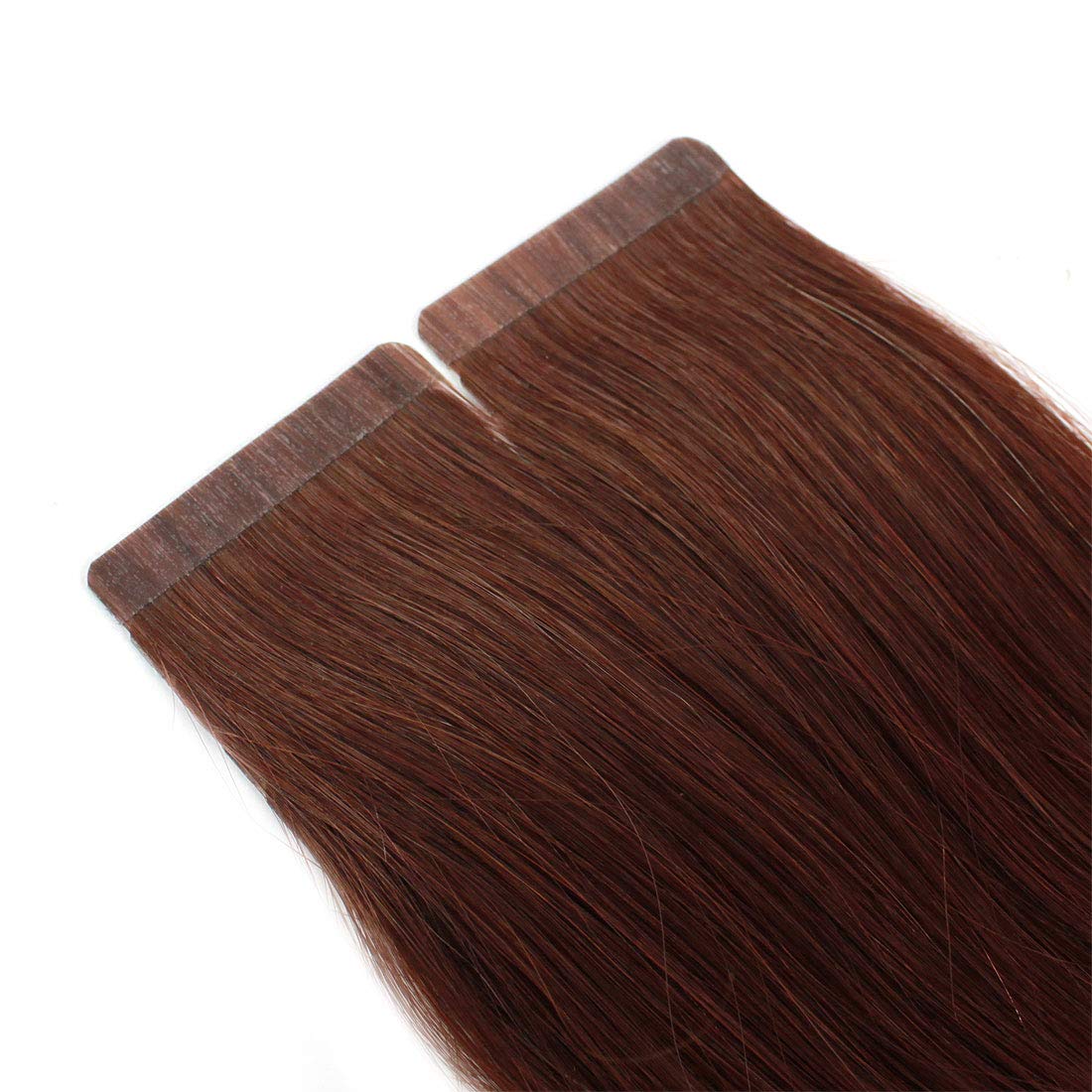 20 Pcs X 22" Inches Hair De Ville Remy Seamless Tape Skin Weft Human Hair Extensions Color Red