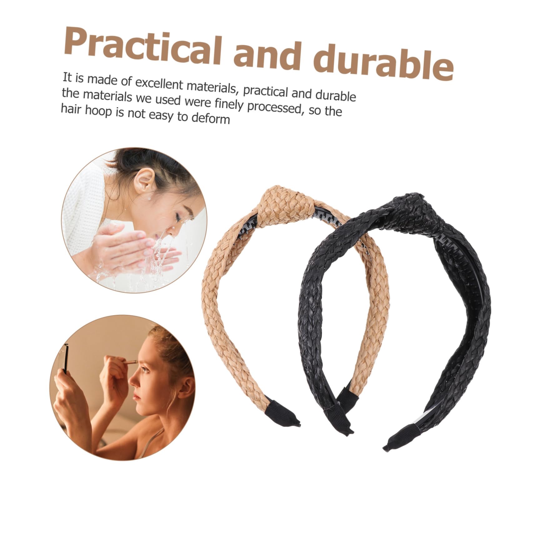 FRCOLOR 4 Juegos De Diademas Dentadas Con Estilo Anudadas Anchas Y Trenzadas Elegantes Accesorios Para El Cabello Femenino 2 Unidades X 4
