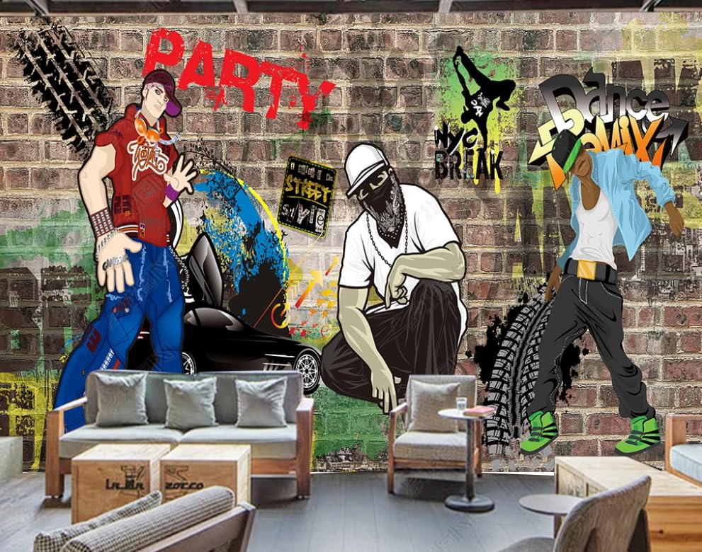 Papier peint intissé graffiti pour masquer les défauts d'un grand mur - 3