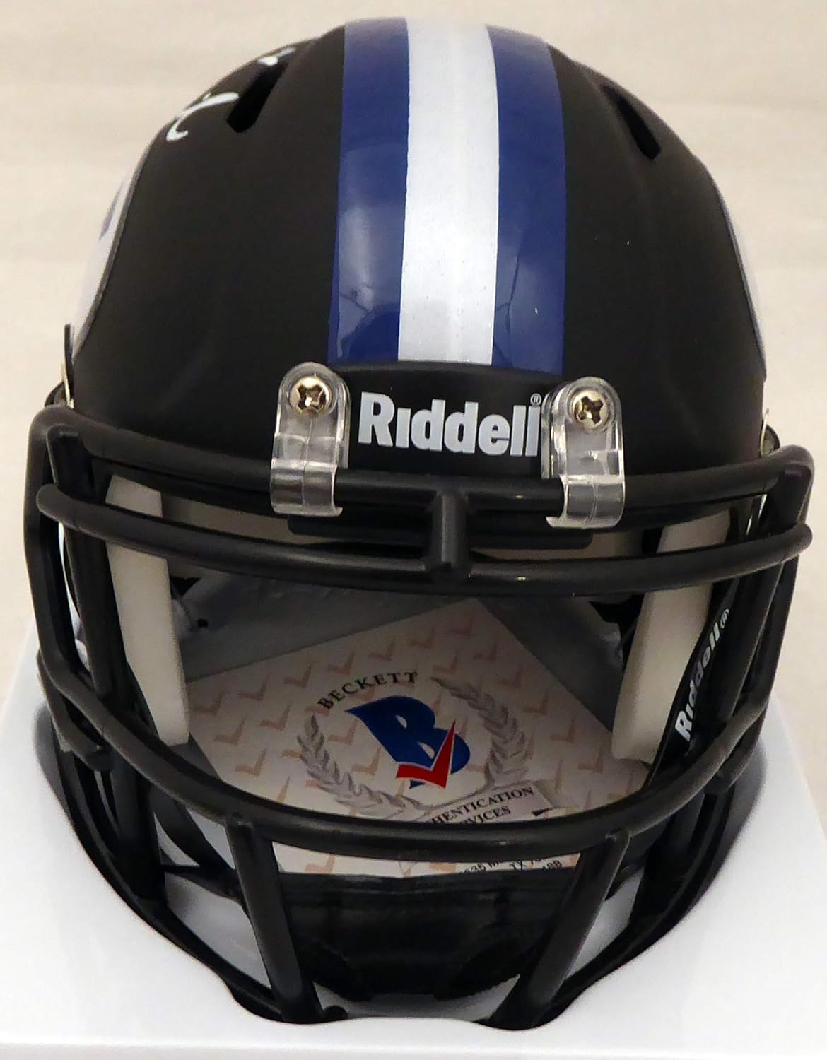 Zach Wilson Autographed BYU Cougars Matte Black Speed Mini Helmet Beckett BAS Stock #191116