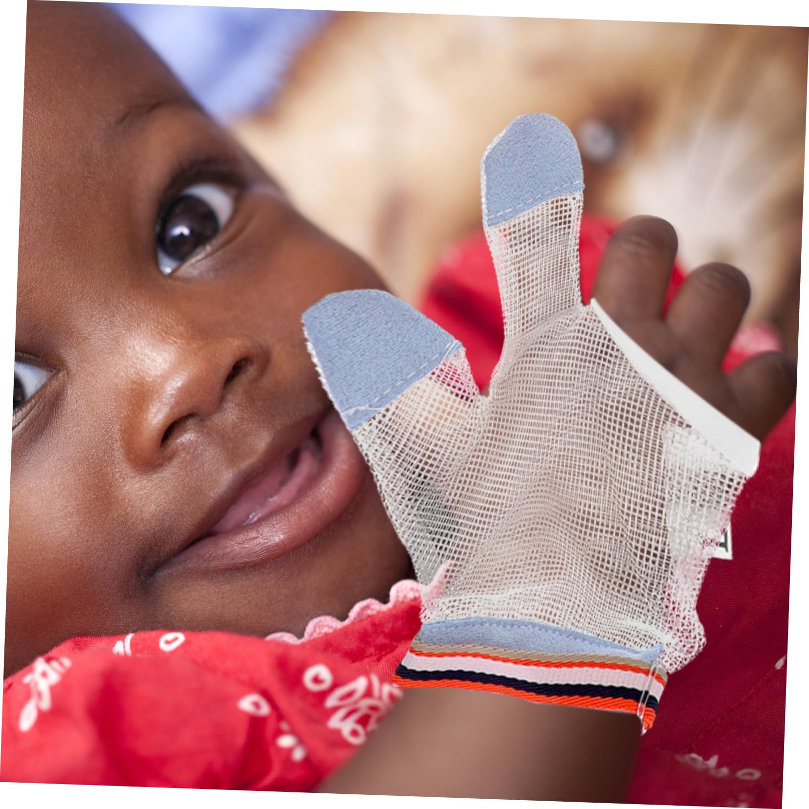Abaodam 10 Paia guanti da morso ad anello per le dei neonati giocattoli massaggiagengive stimolanti guanti antigraffio tappo aspirante per succhiare le rete
