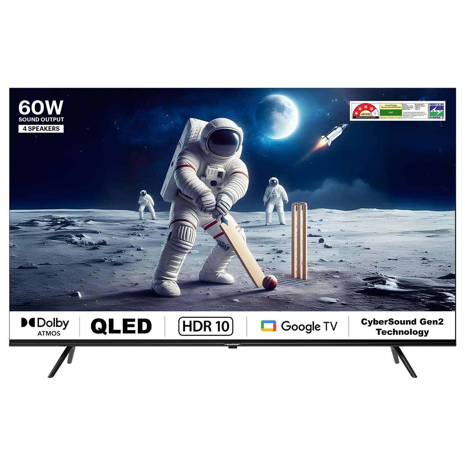 Blaupunkt 126 cm (50 inches) Quantum Dot Series 4K Ultra HD QLED Google TV 50QD7010 (Black)