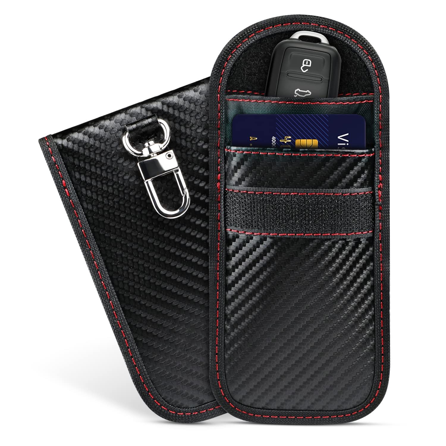 FnJ Faraday Bag For Car Key FOB - Signal Blocking Pouch, 4x2.5 Inch Purse Size