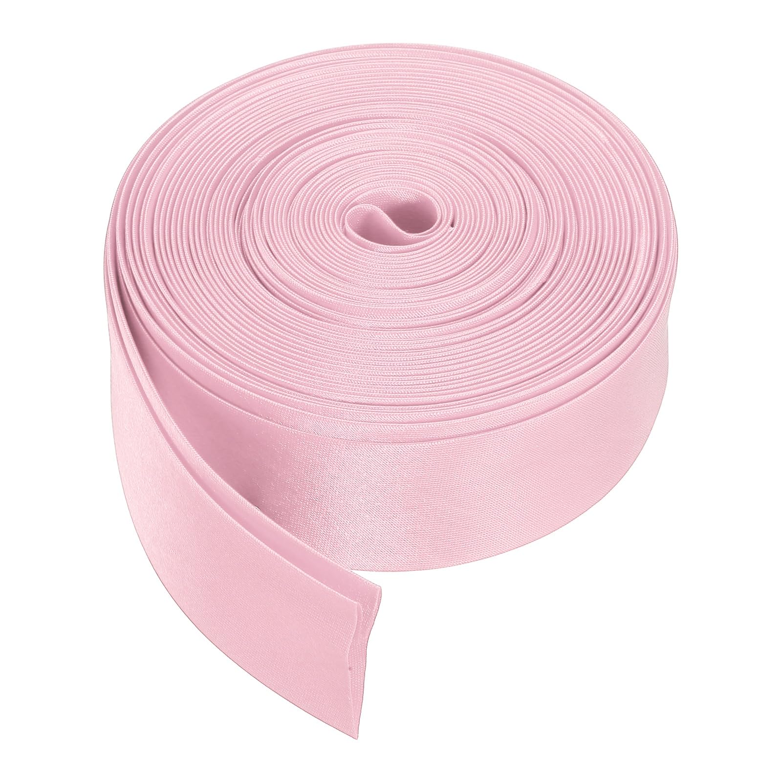 sourcing map Double Fold Bias Tape for Sewing, 1 Inch x 5.5 Yards Satin Bias Binding Tape Continuous Bulk for Quilting Blanket Binding Seaming Hemming Fabric Piping DIY Craft, Light Pink