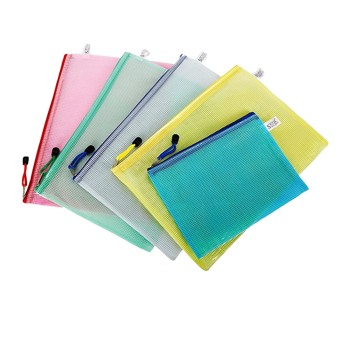24pcs Mesh Zipper Pouch Bags, A5 Zipper Bags for Organizing Storage, Waterproof Zipper Pouches, Letter Size, File Bags for School, Toys, Puzzle, Board Games and Office Supplies