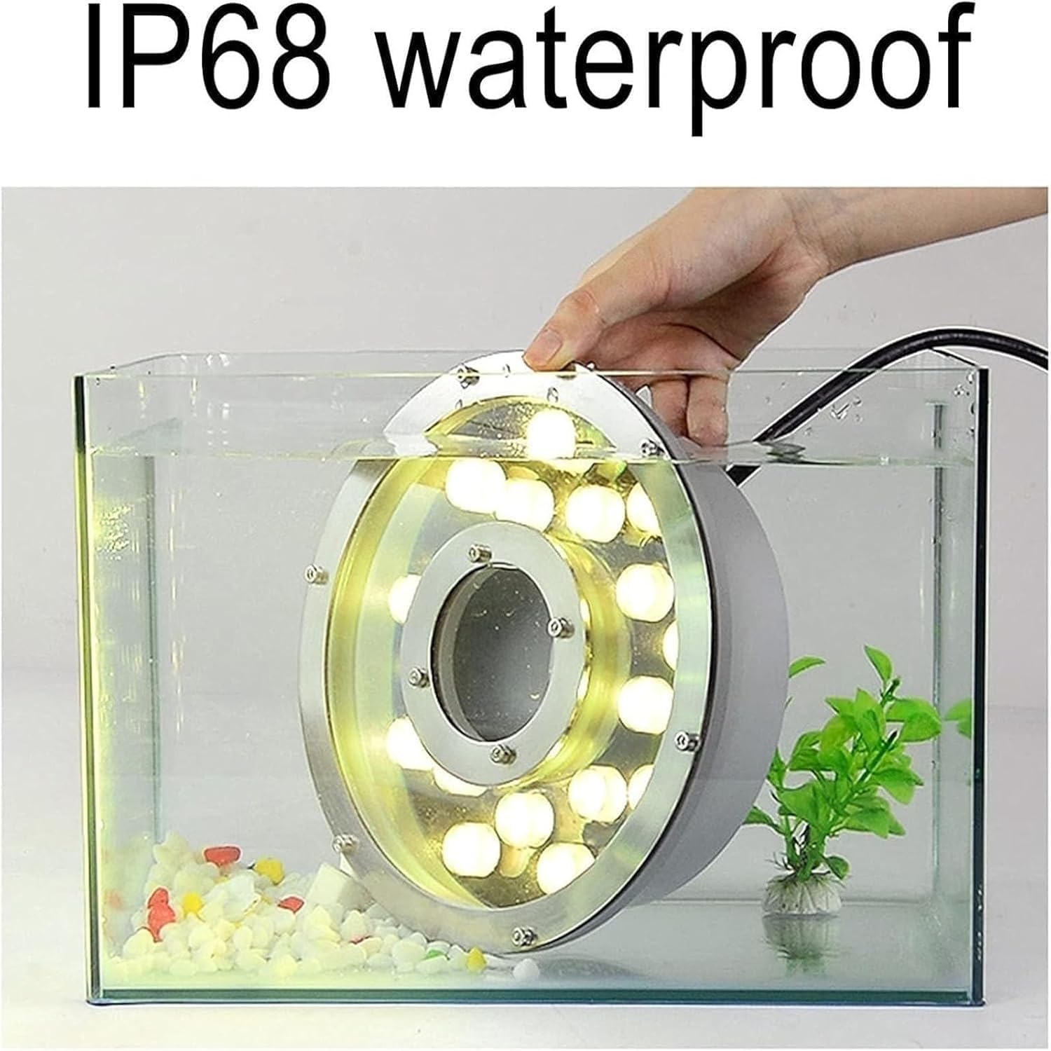 Luci A LED Subacquee per Laghetto per Esterni Giardino Festa Fontana Anello RGB Ip68 Faretto da Incasso AC 12V/24V 9W 24V con Telecomando RGB+24W