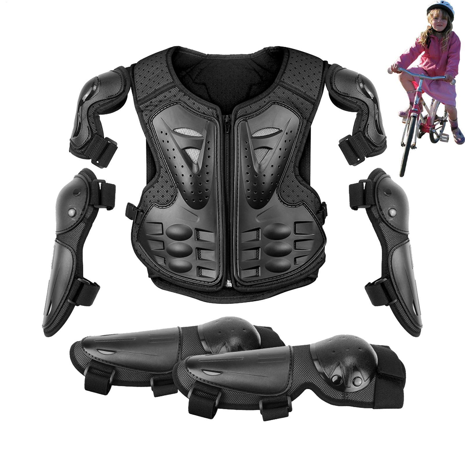Equipaggiamento di sicurezza per motocross, per bambini, corazzate da moto da cross, protezione pettorale, attrezzatura protettiva per bambini e bambini, kit per motocross, kit da motocross per