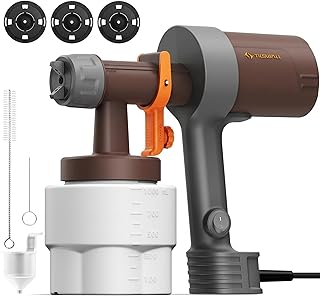 Tilswall Shark 600 Farbsprühsystem, Ultra-Leichte HVLP Farbspritzpistole, 3 Düsen & Muster, Leicht zu Reinigen, Einstellbarer Fluss, für Möbel, Zäune, Wände, Türen, Terrassen