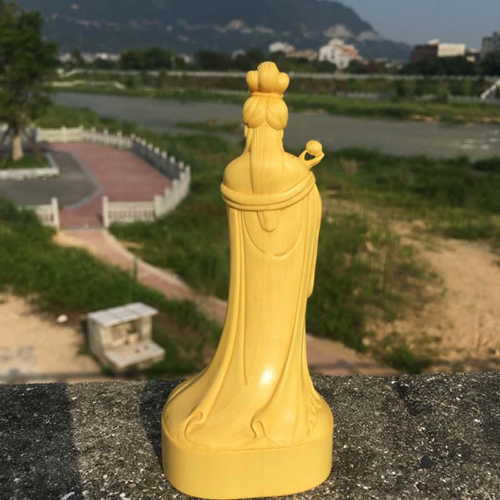 Bukszpan rzeźba niebiańska dama cesarzowa statuetka chińskiej Mazu statuetka tradycyjna kultura