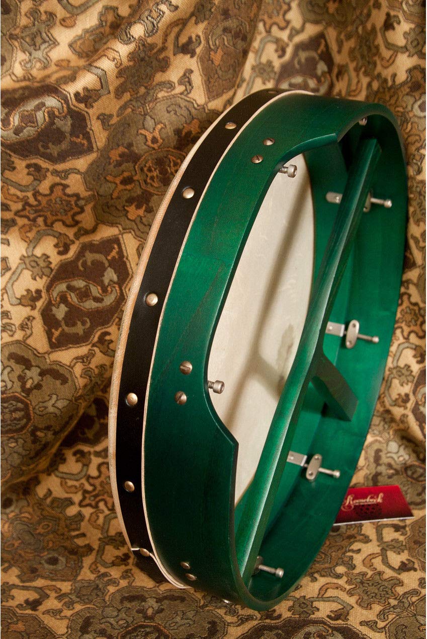 Roosebeck Bodhran Wood Frame Drum Package Includes: T-bar Mulberry Irish Tunable Drum, Green + Drum Book & CD by Steafan Hannigan - Image 4