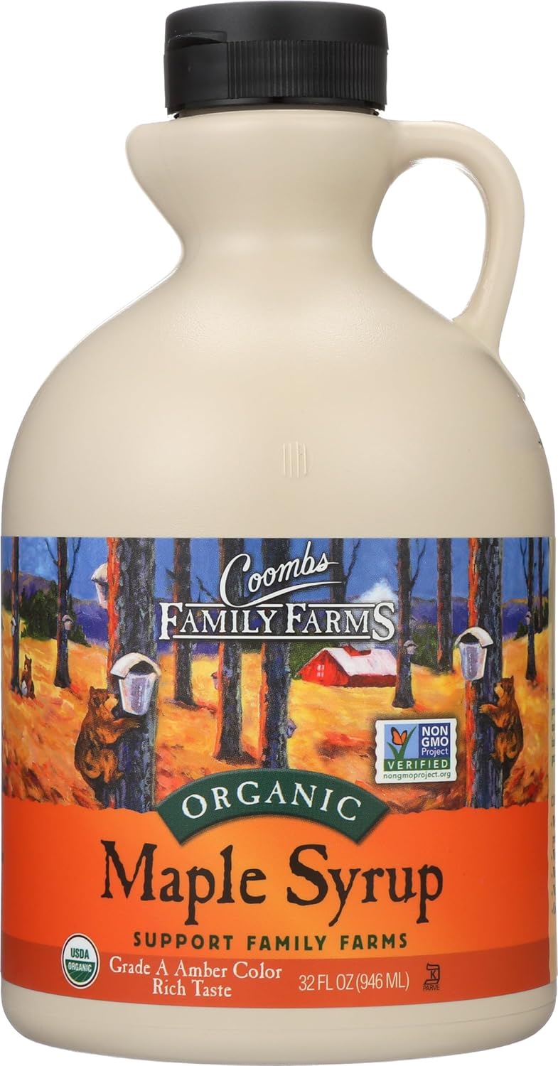Coombs Family Farms Pure Organic Grade A Maple Syrup, Amber Color, Rich Taste, 32-Ounce