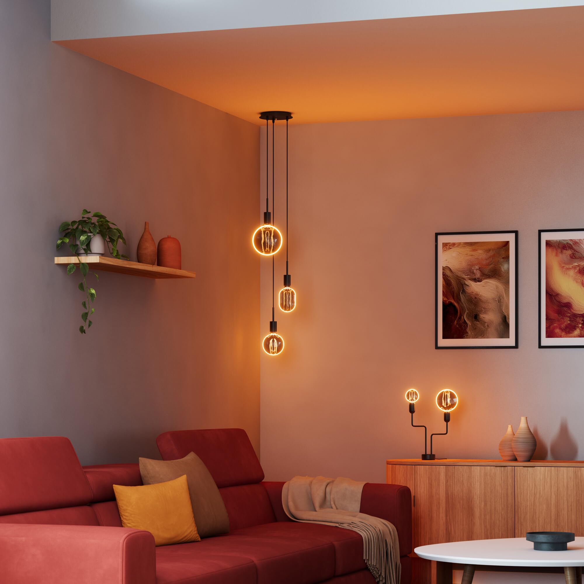 Image secondaire de Ampoule LED Vintage Globe 100 Filament O - 4W 1800K Blanc Chaud