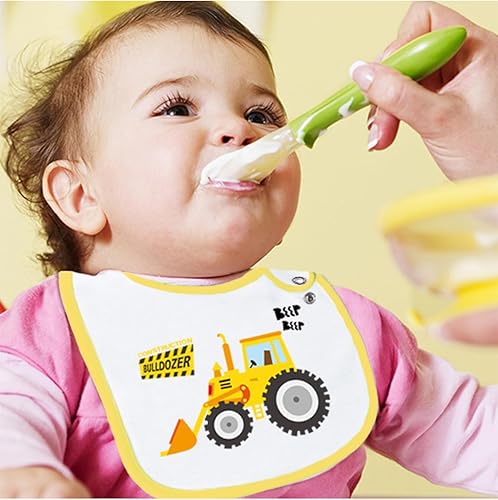 Miniatura 5 de Maiwa Paquete de 6 baberos de algodón impermeables con broches para bebés, niños y niñas, dentición babeo y alimentación