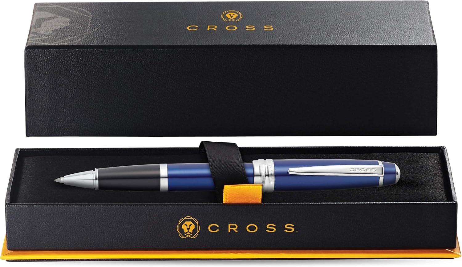 Cross Bailey Blue Lacquer Rollerball Pen - Refillable Pen for Smooth Writing - Well-Balanced, Distinctive Design - Easy Handling - Comfortable Grip - Gift-Ready Black Ink