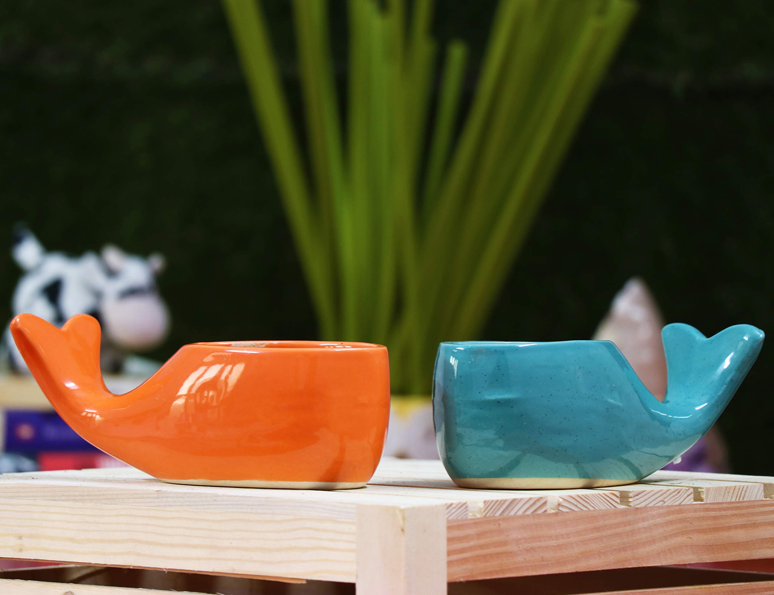 Leafy Tales Dolphin Fish Shape Ceramic Pot (Multicolor, 4 Inch) Set of 2 (B085963FYK) Amazon Price History, Amazon Price Tracker