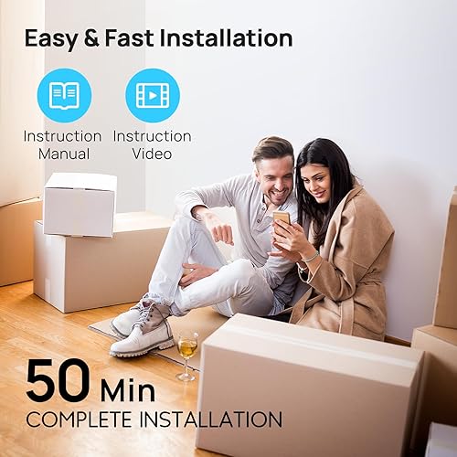 Miniatura 7 de Consciot Ventilador de techo de 52 pulgadas con luces, ventilador de techo negro moderno, control remoto, motor de CC reversible silencioso, montaje