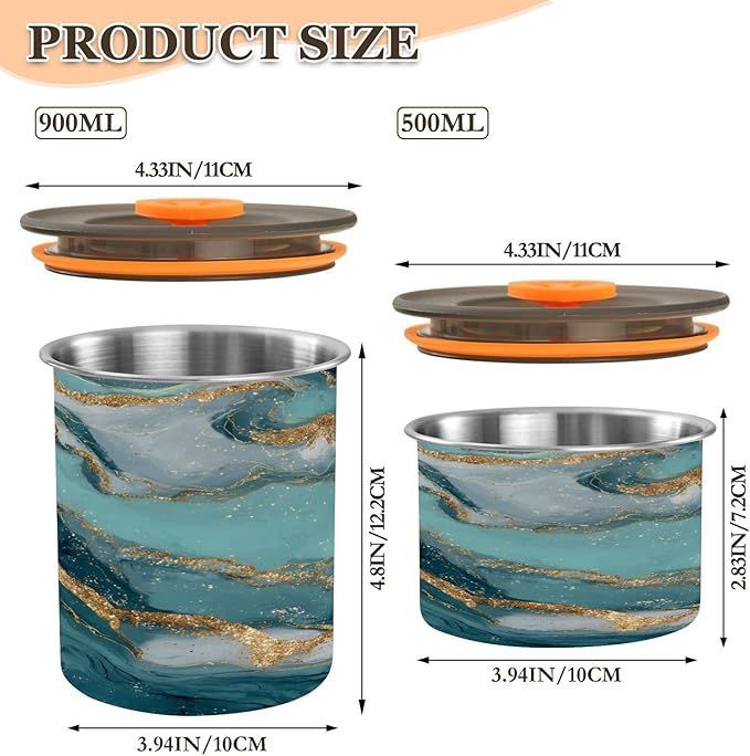 Almacenador de Alimentos ALAZA 30 oz Acero Inoxidable Verde Mármol miniatura 3