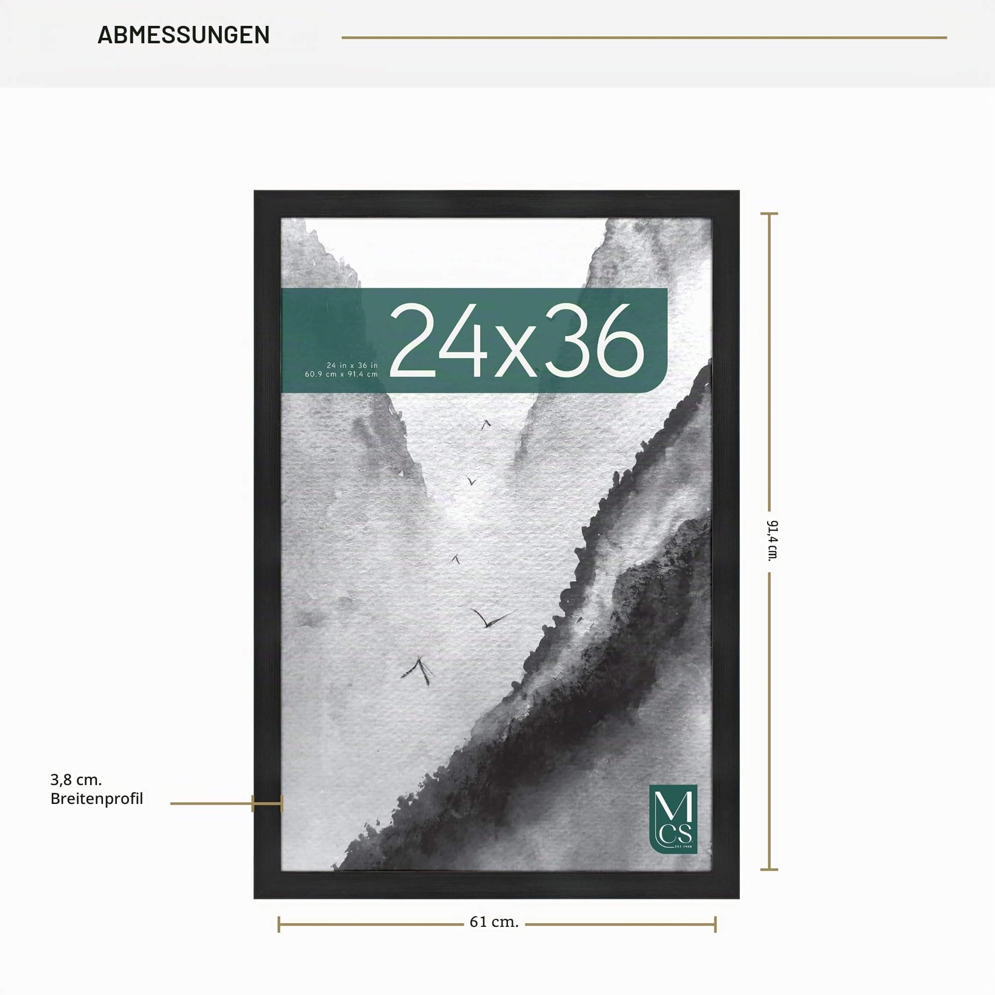 MCS Museum Posterrahmen, 61 x 91,5 cm, Onyx, 24 x 36 in