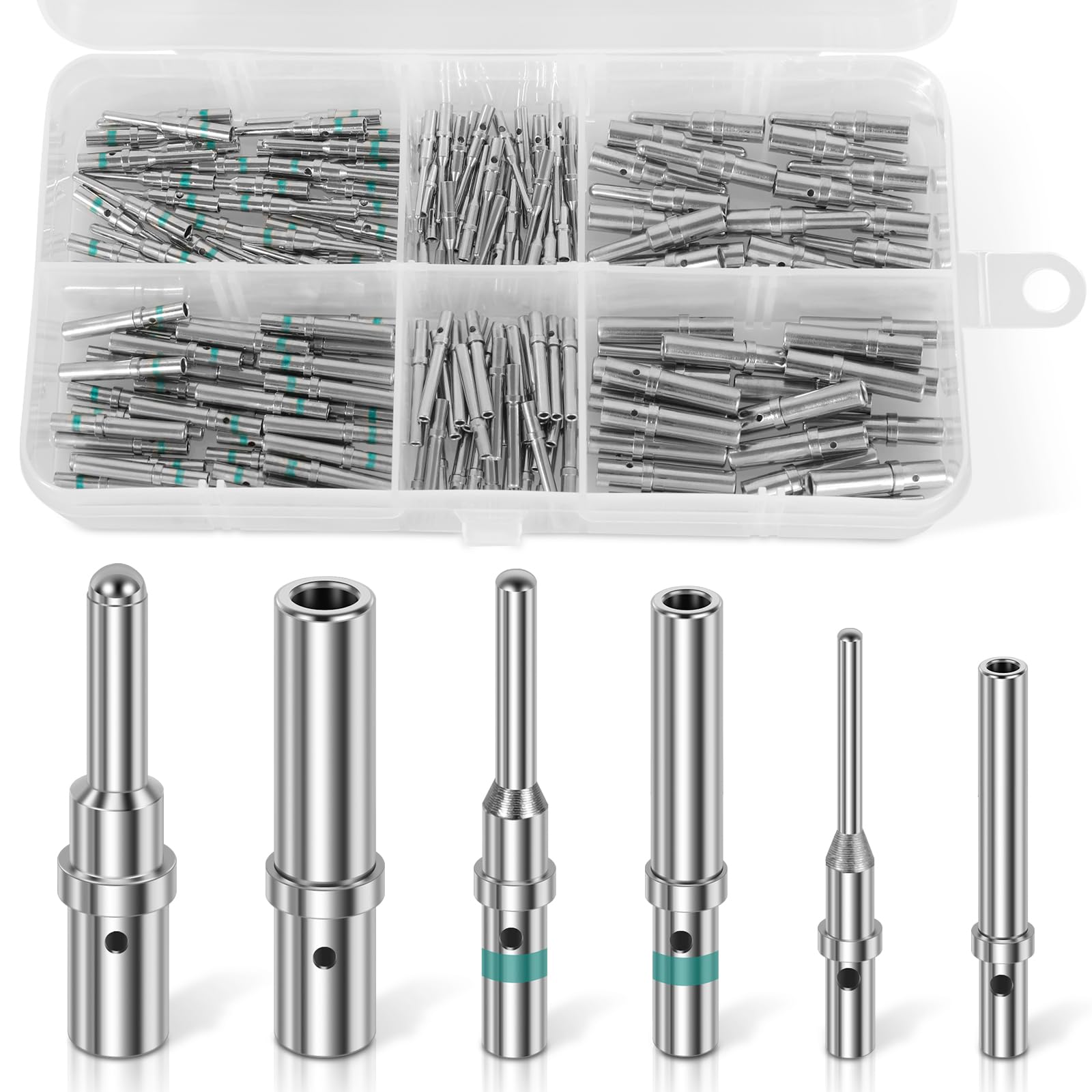 180 Pcs Solid Pin Connector Kit and Socket Barrel Style Contact Pin Kit Size 12 16 20 Male and Female Solid Terminal Wire Gauge Range 12-22 AWG for Deutsch DTP DT DTM Series Connector