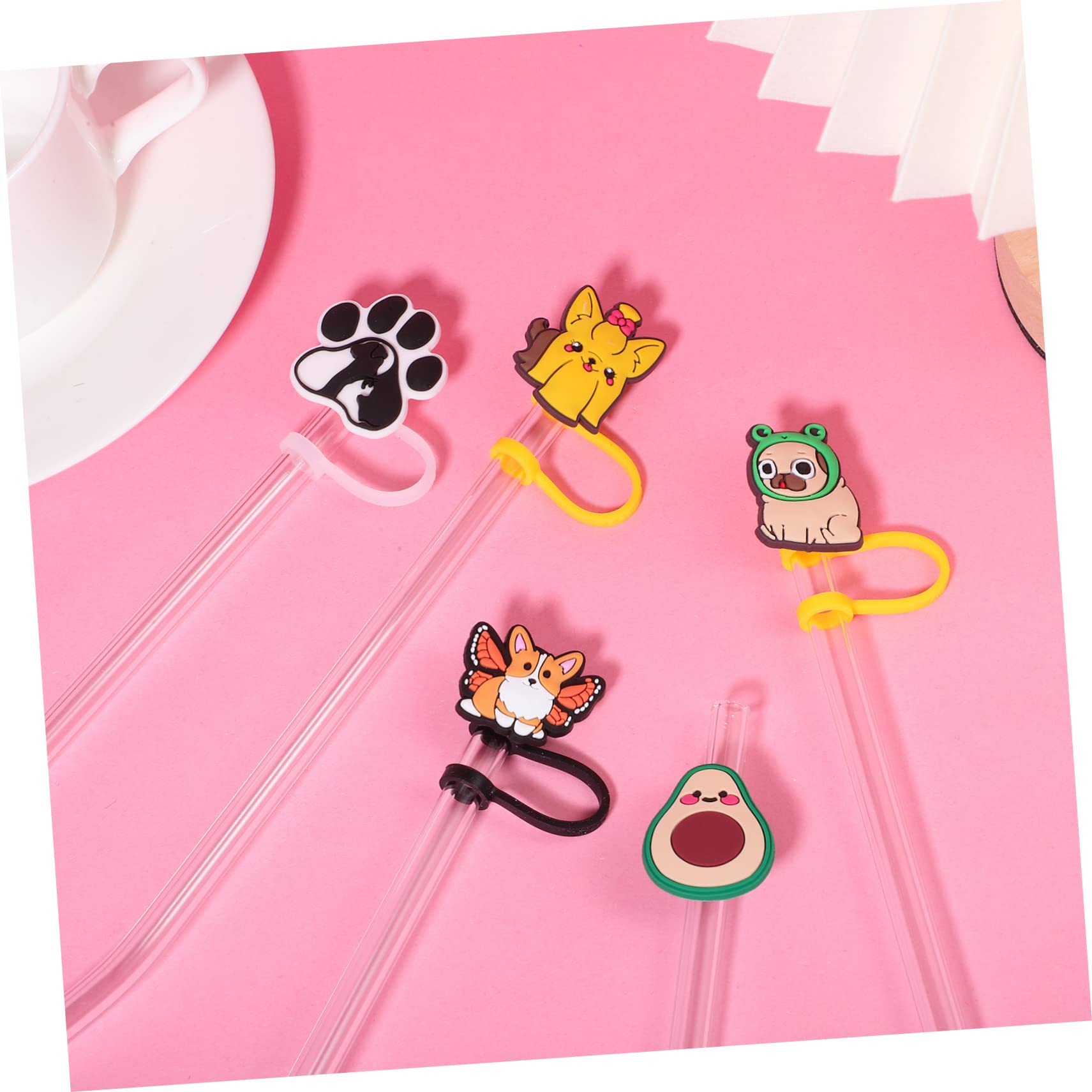 INOOMP 50piezas Adorables Tapas Para Sorbete Cubiertas Creativas De Diseño De Dibujos Animados Tapones Reutilizables Para Bebidas Accesorios Para Fiestas y Hogar