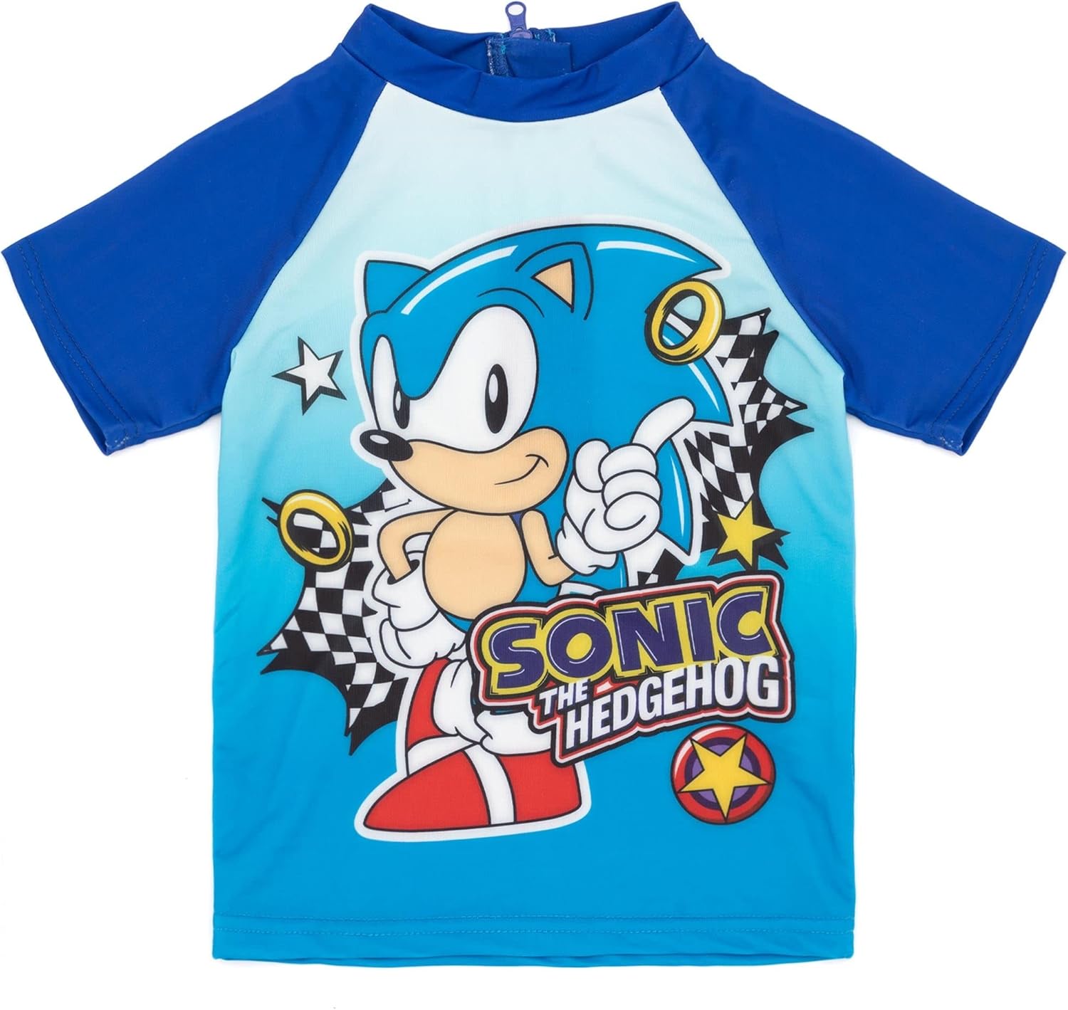 Vista 4 de Sonic The Hedgehog Swimsuit for Boys Children 2 Piece T-Shirt Shorts Character Race Checkers Swimming Costume