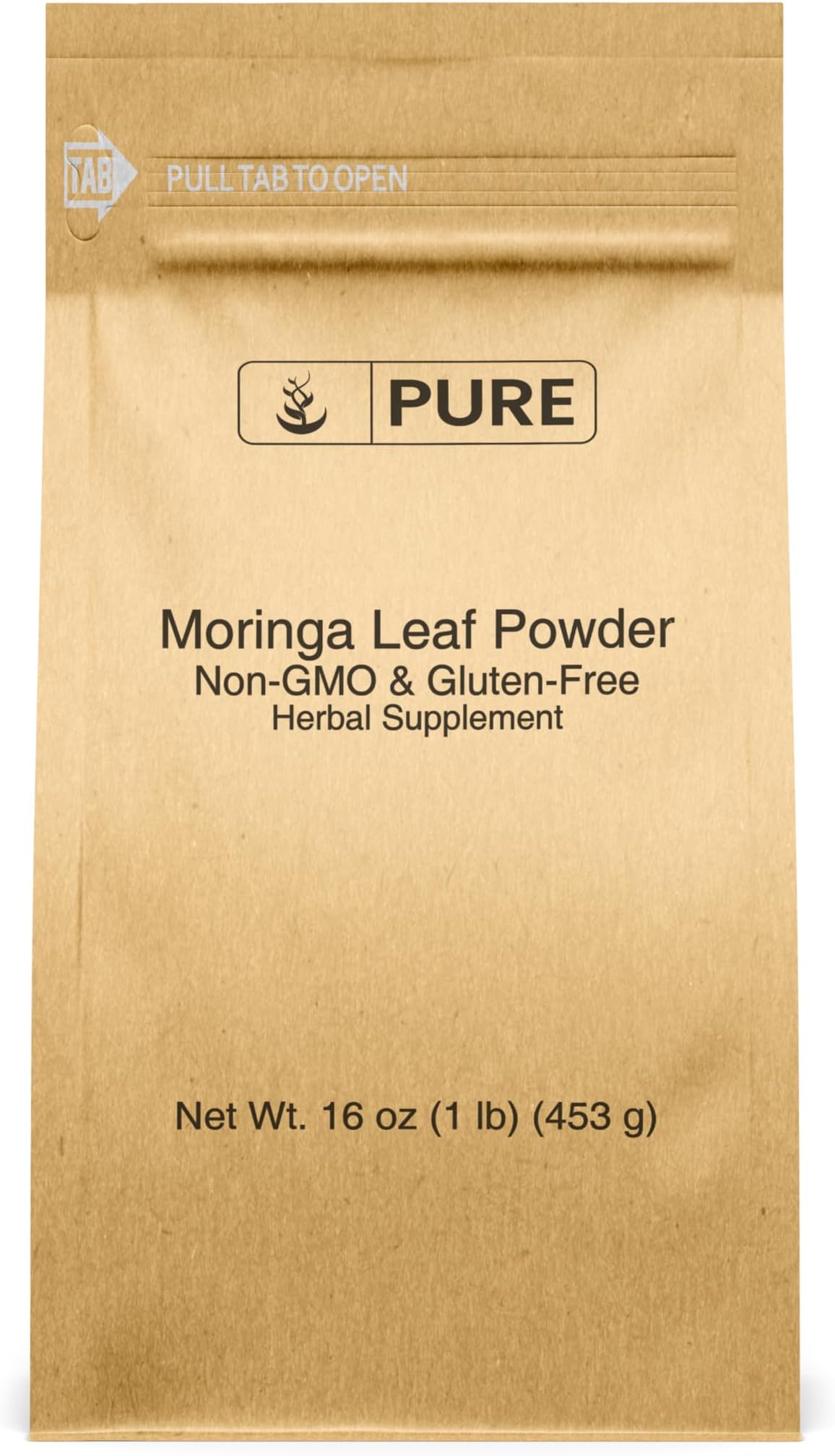 PURE ORIGINAL INGREDIENTS Moringa (1lb) Moringa Oleifera Leaf Extract, Natural Herbal Supplement