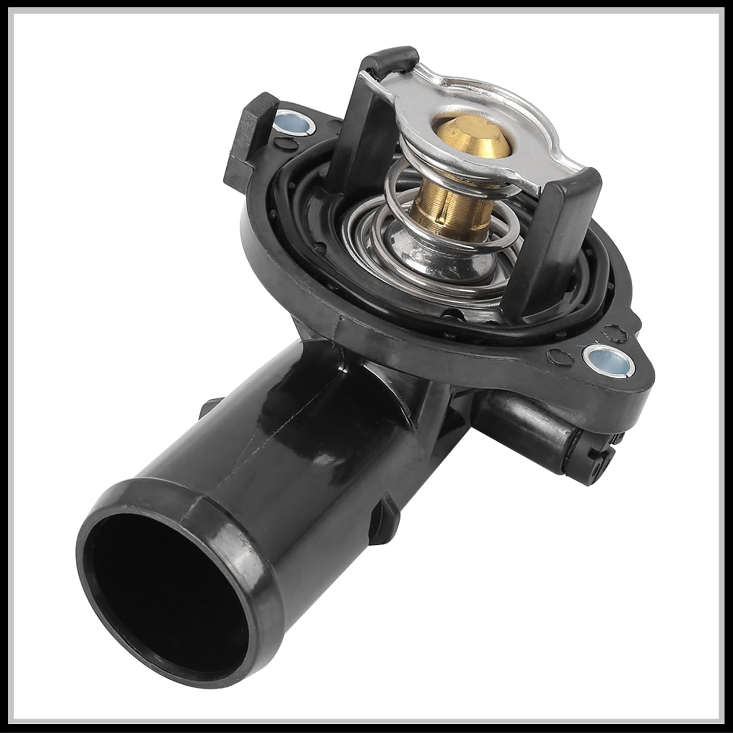 Car Thermostat Housing Replacement for Dodge Charger 3.6L 2011-2018, No.5184977AE/5184977AD Plastic Metal Black 1 Pc