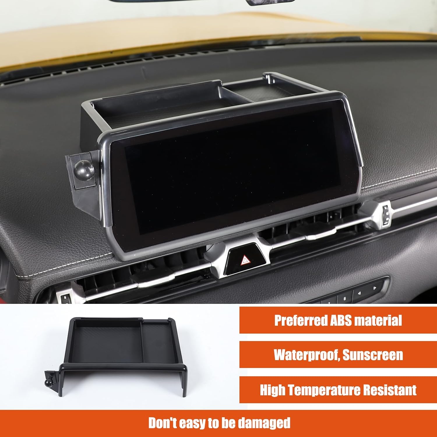 Compatible with Toyota Supra GR A90 A91 MK5 2019-2024+ LHD Car Dash Center Console Table Storage Tray,Instrument Organizer ABS Black Materials Anti-Slip Backing Accessories (Without Phone Holder)