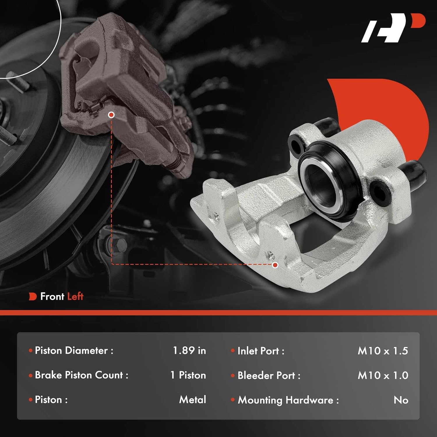 A-Premium Disc Brake Caliper Assembly Without Bracket Compatible with Select Mini Models - Cooper 2002 2003 2004 2005 2006 2007 2008 Hatchback/Convertible - Front Left Driver Side