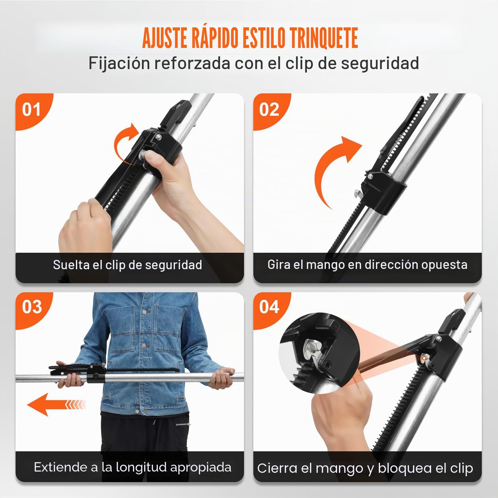 VEVOR 4 Barras de elevación, Barra de Amarre de trinquete Ajustable de 90 a 104 Pulgadas, Barra estabilizadora de Carga de Acero Resistente con Capacidad de 330 Libras, para camioneta, Remolque