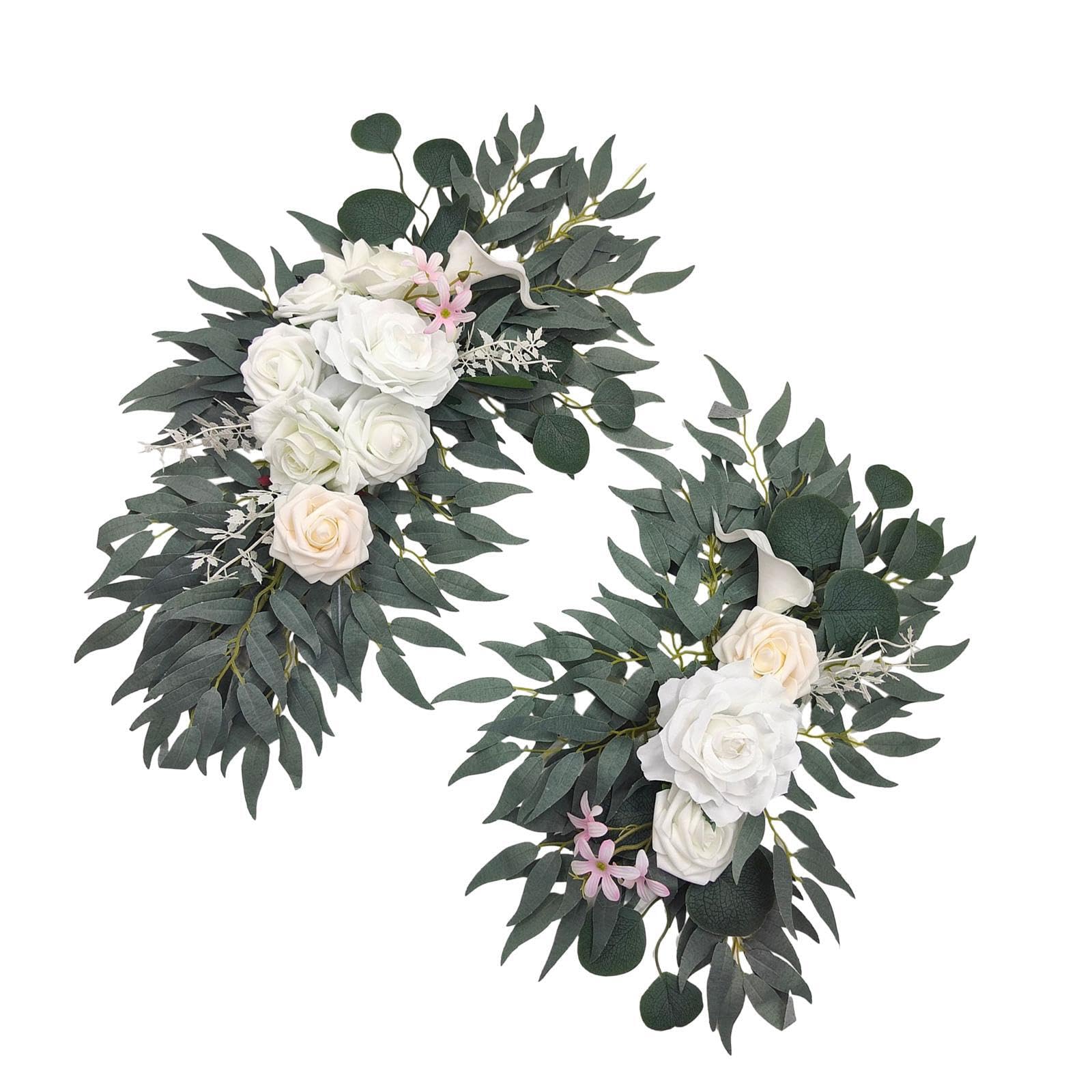 Auyxssz Green Artificial Silk Flower Arrangements Practical For Wedding Arch Decorations And Scenic Event Backdrop Displays Flower Swag Arch Decor Outdoor Rose