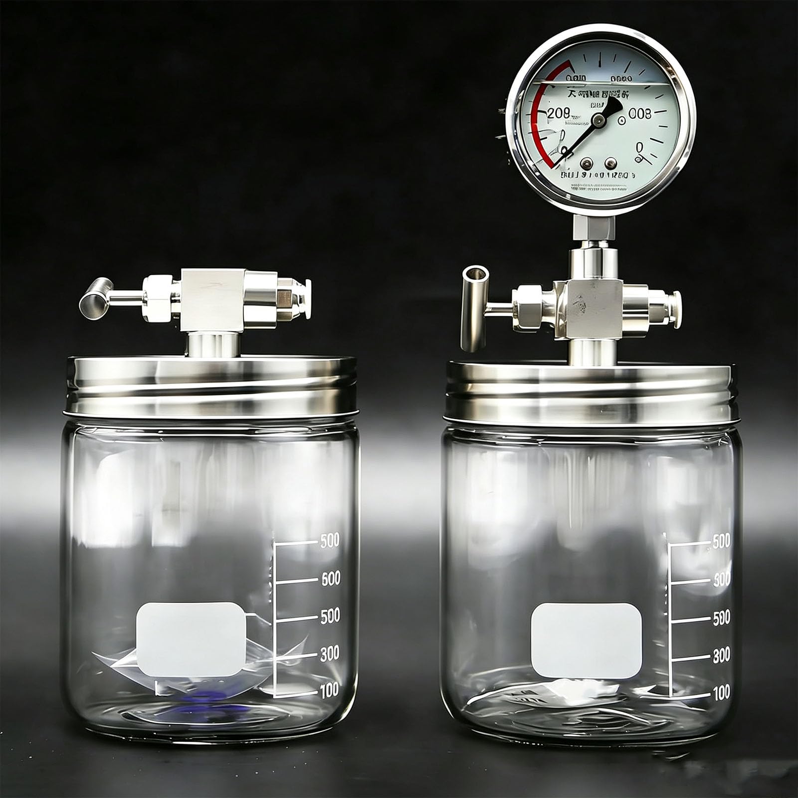 Camera A Vuoto In Vetro, Camera Di Degassamento Sottovuoto Con Manometro, Materiale In Vetro, Facile Da Usare, Per La Conservazione Di Campioni Di Laboratorio, Stoccaggio Di Campioni 800ml