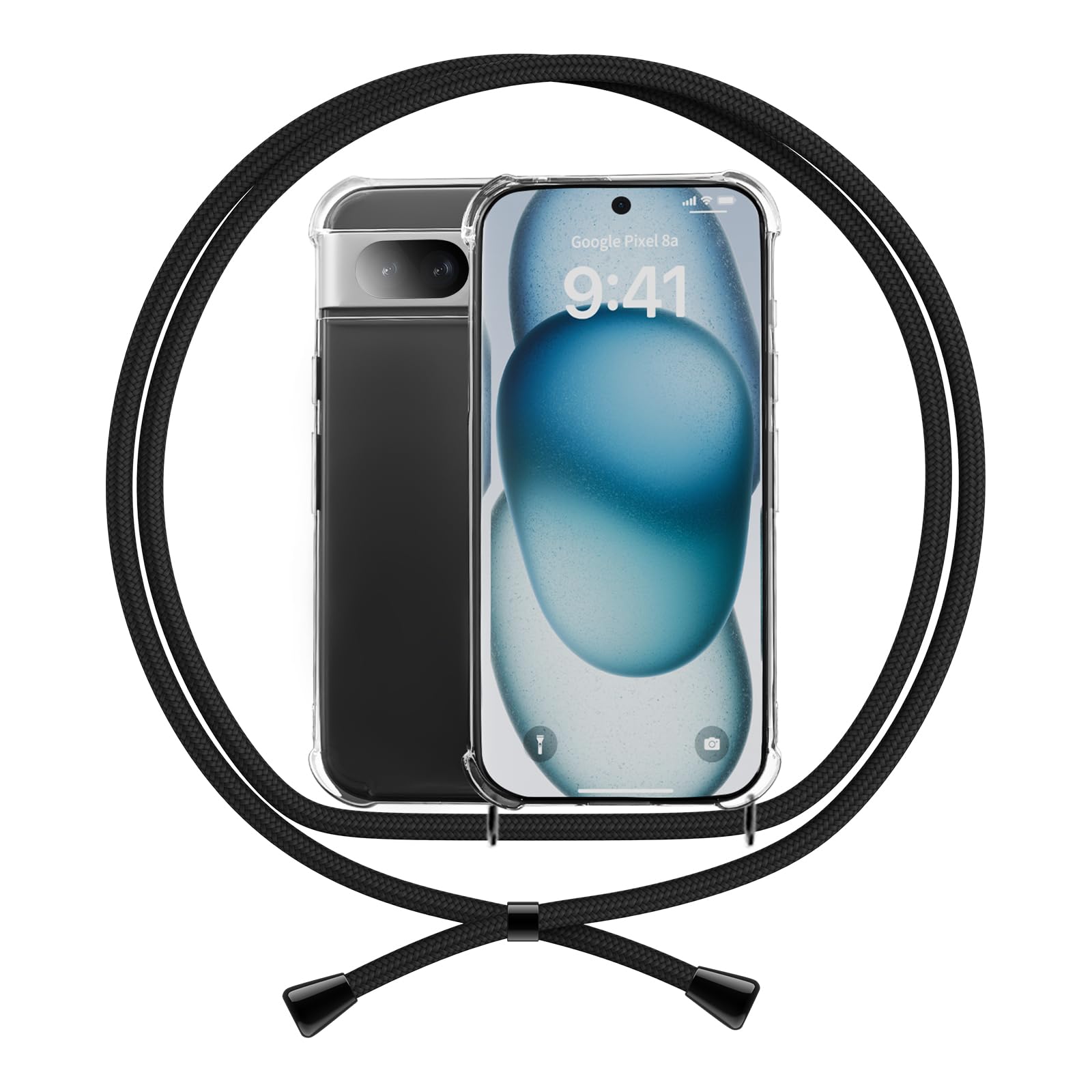 Moex Collana Per Cellulare Per Nokia 5 – Custodia In Silicone Con Cinturino Regolabile Bianco, Marchio Tedesco