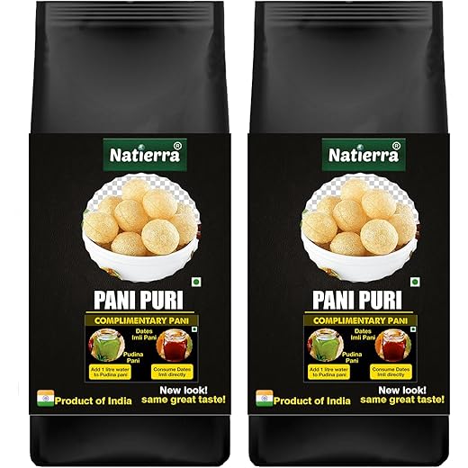 NATIERRA Ready To Fry Golgappa Pani Puri 300g (Pack of 2)