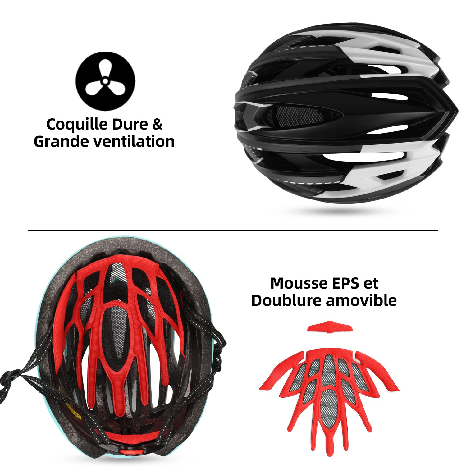 Shinmax kask rowerowy, certyfikat CE, kask rowerowy ze zdejmowanymi okularami ochronnymi, wizjer, dla dorosłych, mężczyzn i kobiet, regulowana ochrona bezpieczeństwa, tylne światło LED, do deskorolki, jazdy na nartach, snowboardzie NR-096