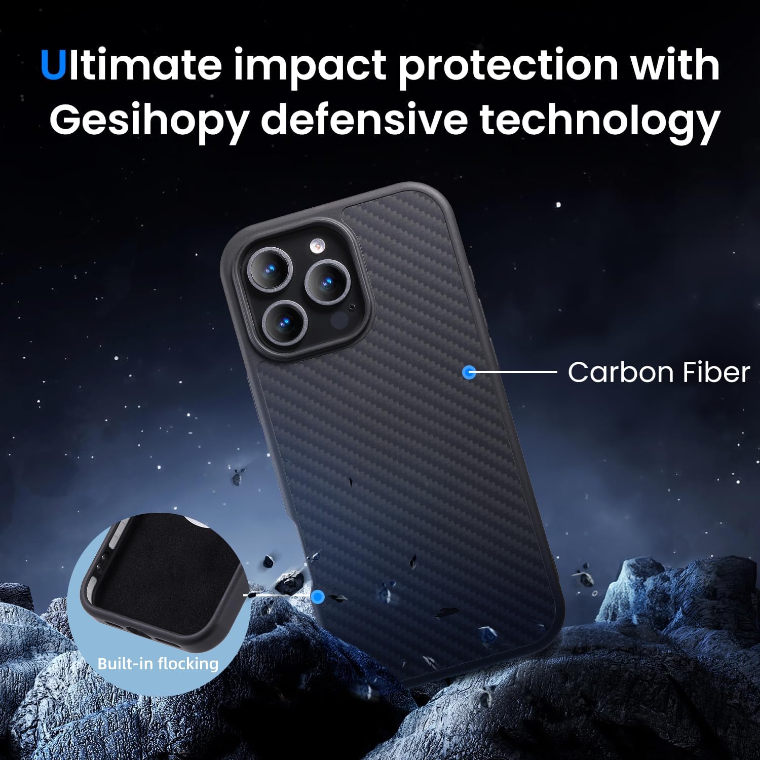 Real Carbon Fiber for iPhone 16 Pro Case Compatible with MagSafe, Aramid Fiber with Military-Grade Drop Cover for Phone 16 Pro 6.3 Inch, Supports Wireless Charging, Black/Red(Twill) - Image 5