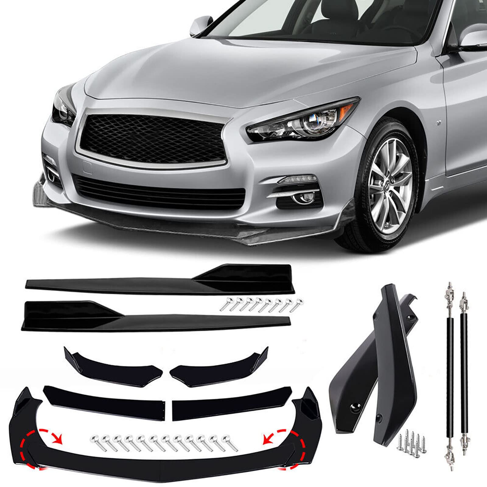 Buy TOMICOB 10Pcs Universal Front Bumper Lip Chin Spoiler Diffuser Body